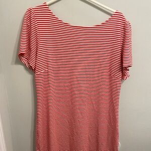 Ann Taylor red and white striped t-shirt dress